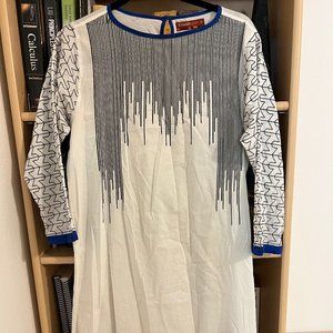 Cotton silk kurta with embroidery